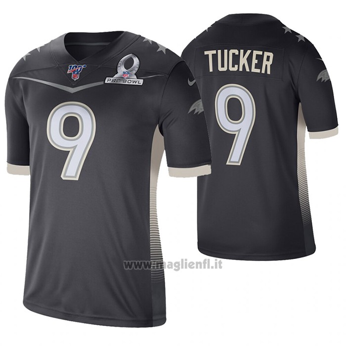 Maglia NFL Game Baltimore Ravens Justin Tucker Anthracite 2020 AFC Pro Bowl Nero